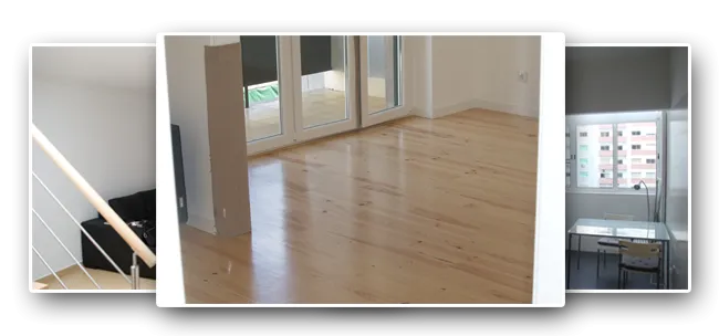 Apartamento remodelado: sala com pavimento em madeira